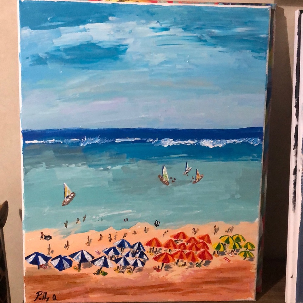 Art beach acrylic canvas